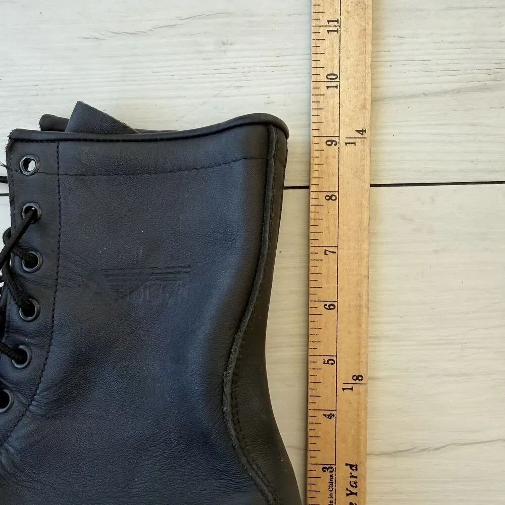 Addison Shoe Steel Toe Leather Combat Boots Men's US 10.5 R Vibram Soles Black
